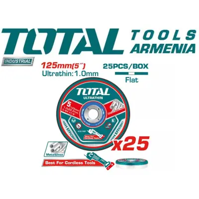 Քար Մետաղ Կտրող 125մմ*1,0մմ Տոտալ TAC2101251