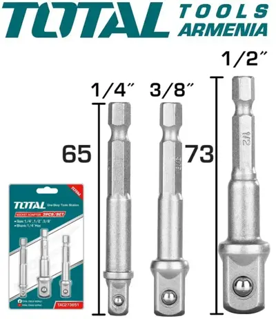 Բիտ Պերեխոդ Գայկ Տոտալ 1/4-3,/8-1/2 TAC273651